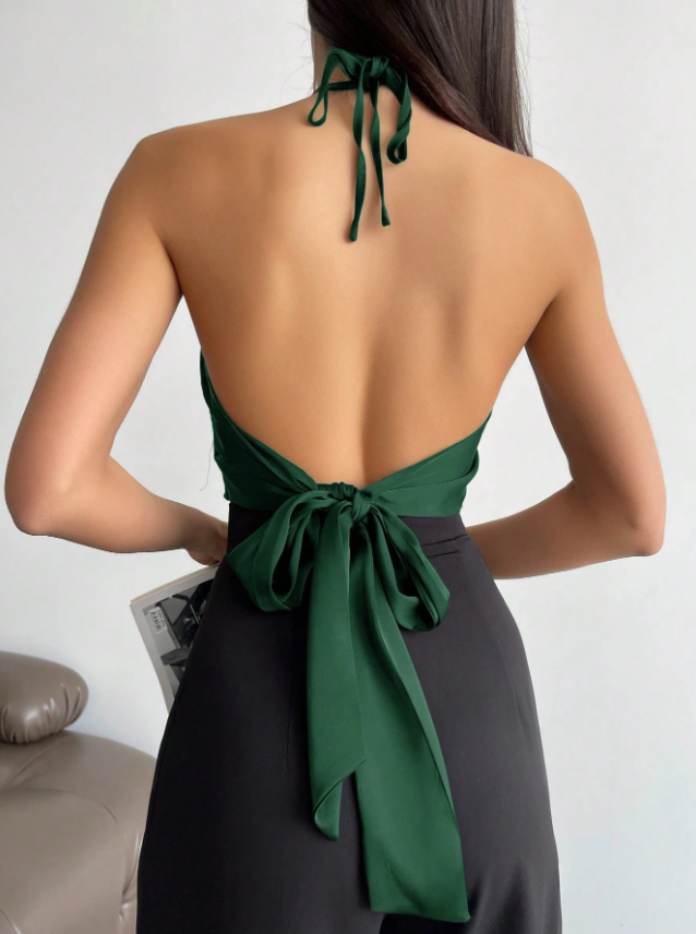 Top Verde Espalda Abierta