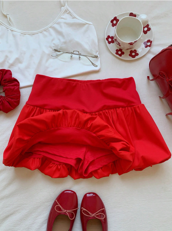 Short Pollera Rojo