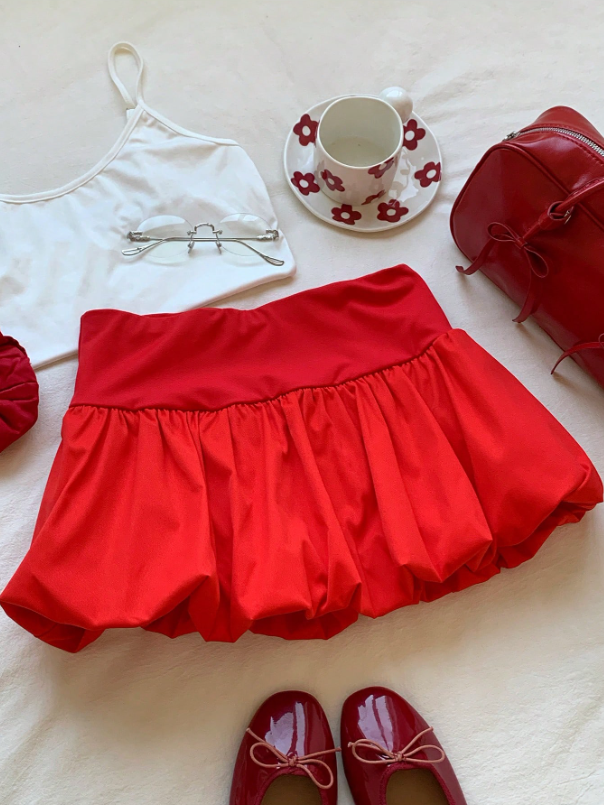 Short Pollera Rojo